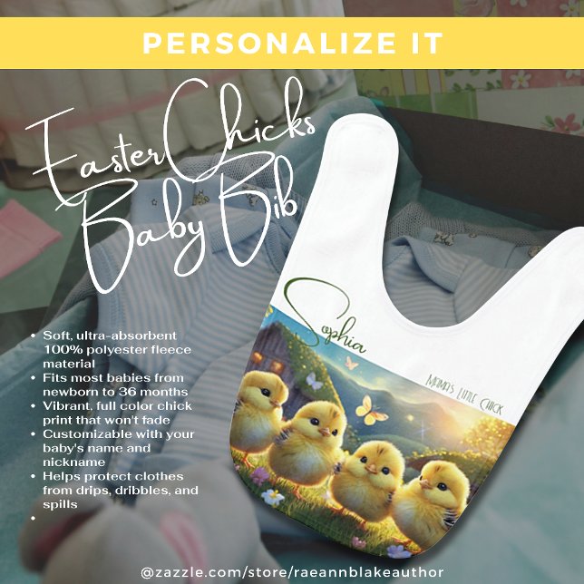 Personalized Easter Chicks Baby Bib (Creator Uploaded)