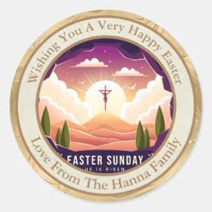Personalized Easter Church and Sunday School Classic Round Sticker
