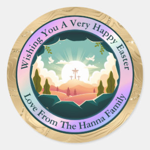 Personalized Easter Church and Sunday School Classic Round Sticker