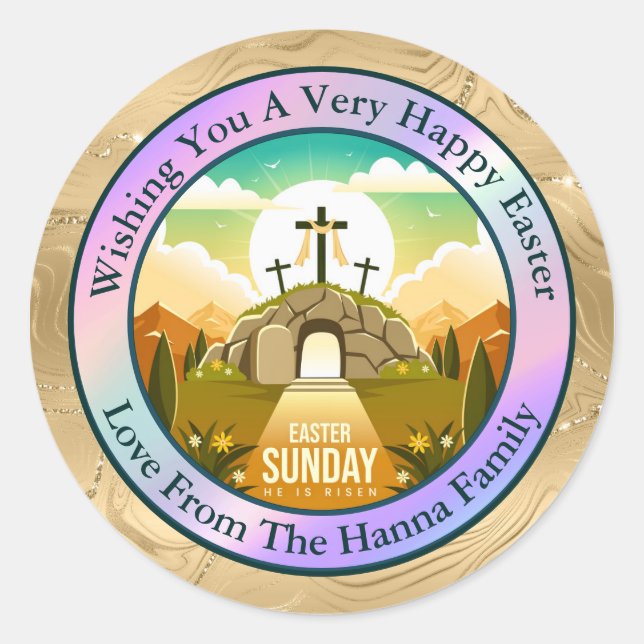 Personalized Easter | Church and Sunday School  Classic Round Sticker (Front)