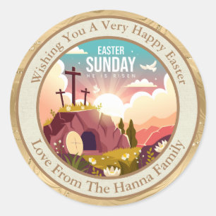 Personalized Easter Church and Sunday School Classic Round Sticker