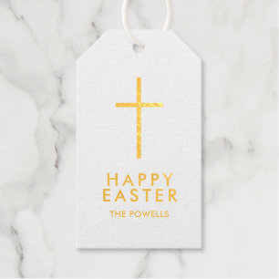 Personalized Easter Cross Foil Gift Tags