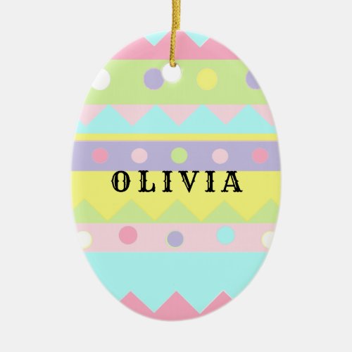 Personalized Easter Egg Ceramic Ornament