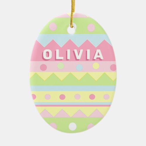 personalized Easter egg Ceramic Ornament