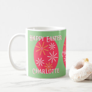Personalized Easter Egg Floral Coffee Mug