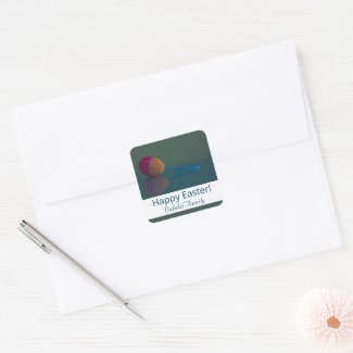 Personalized Easter Egg Holiday Square Sticker 