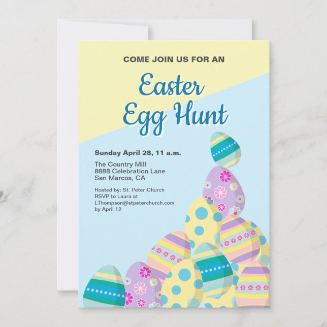 Personalized Easter Egg hunt colorful spring Invitation (Front)