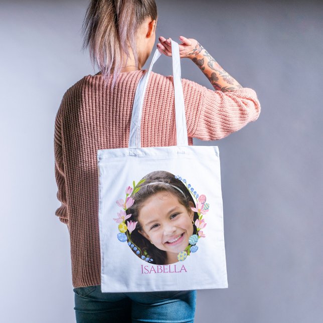 Personalized Easter Egg Hunt Tote Bag with Photo (Creator Uploaded)
