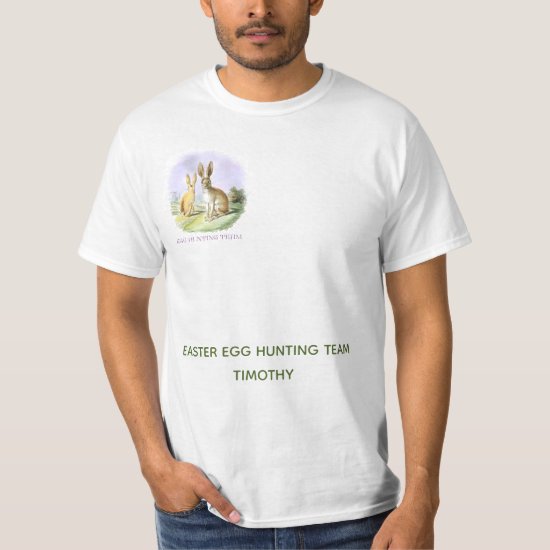 Personalized Easter Egg Hunting Team Bunny Men's T T-Shirt