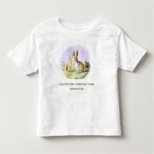 Personalized Easter Egg Hunting Team Bunny Toddler T-shirt