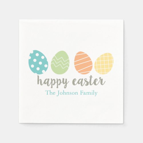 Personalized Easter Egg Napkins Blue