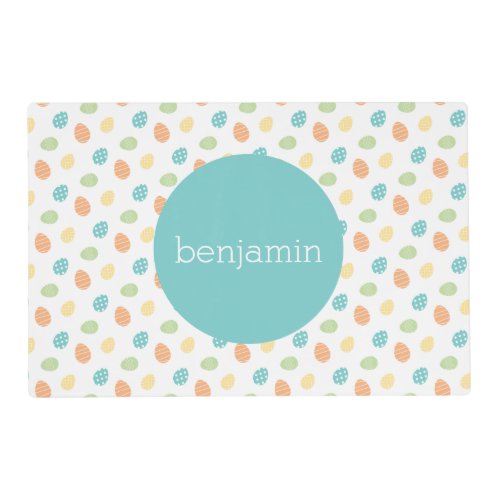 Personalized Easter Egg Placemat Blue