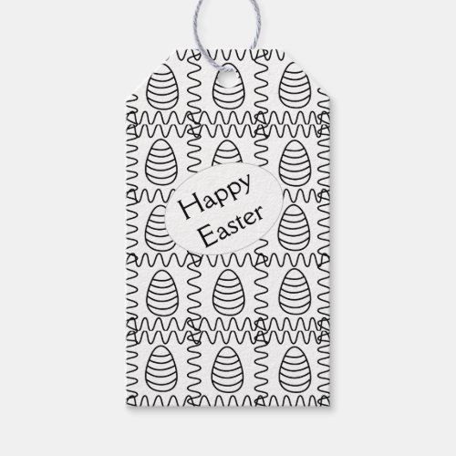 Personalized Easter Eggs Chevron Happy Easter  Gift Tags