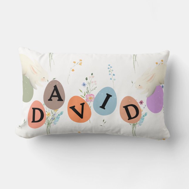 Personalized Easter Eggs  Lumbar Pillow (Front)