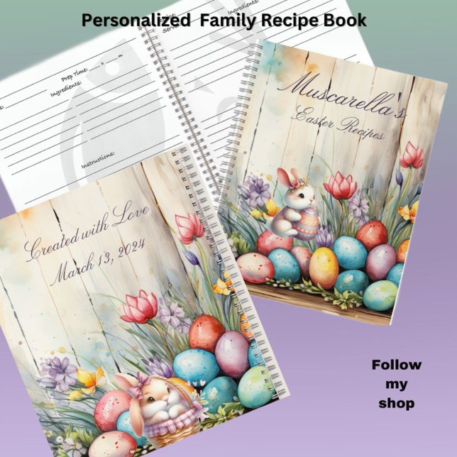 Personalized Easter Family Recipe Cookbook Notebook (Creator Uploaded)