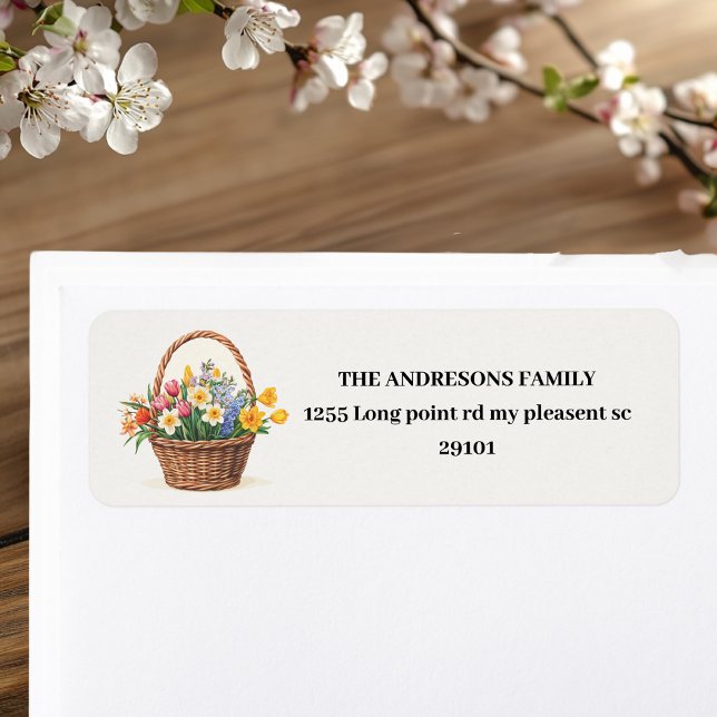 Personalized Easter Floral Rattan Basket  Label (Creator Uploaded)