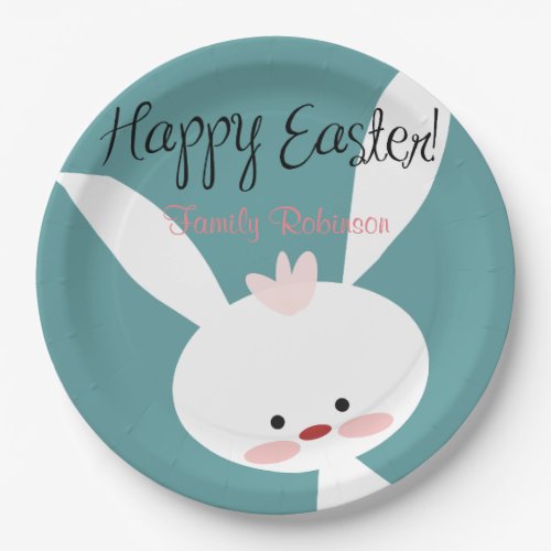 Personalized Easter Paper Plates Cute Bunny
