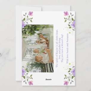 Personalized Easter Photo Collage Flat Card 