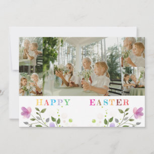Personalized Easter Photo Collage Flat Card