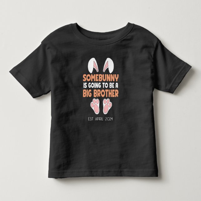 Personalized Easter Pregnancy Announcement Big Bro Toddler T-shirt (Front)