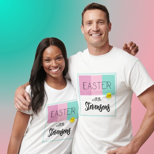 Personalized Easter T_Shirt  Easter stripes