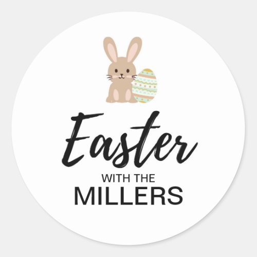 Personalized Easter with the family  Classic Round Sticker