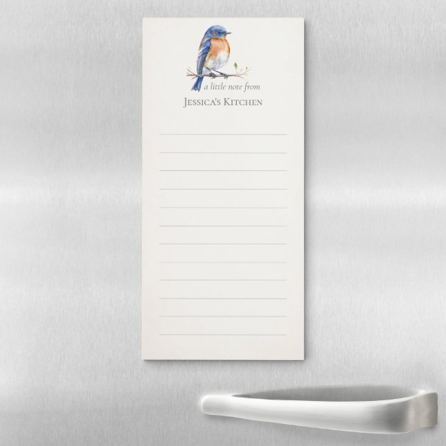 Personalized Eastern Bluebird Magnetic Notepad (In Situ)
