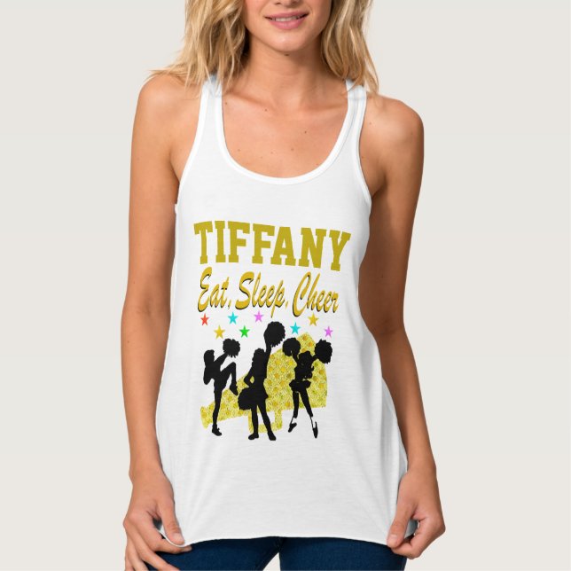PERSONALIZED EAT, SLEEP, CHEER TANK TOP (Front)