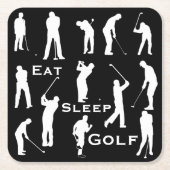 Personalized Eat Sleep Golf Cave Lodge Coasters (Front)