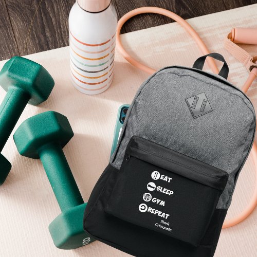 Personalized Eat Sleep Gym Repeat Port Authority Backpack