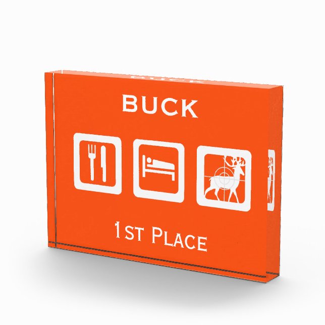 Personalized Eat Sleep Hunt 1st Deer Keepsake Acrylic Award (Right)