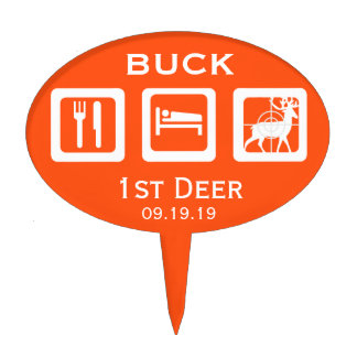 Personalized Eat Sleep Hunt 1st Deer Keepsake Cake Topper