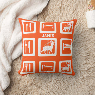 Personalized Eat Sleep Hunt 1st Deer Keepsake Throw Pillow