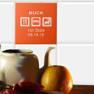 Personalized Eat Sleep Hunt 1st Deer Keepsake Tile