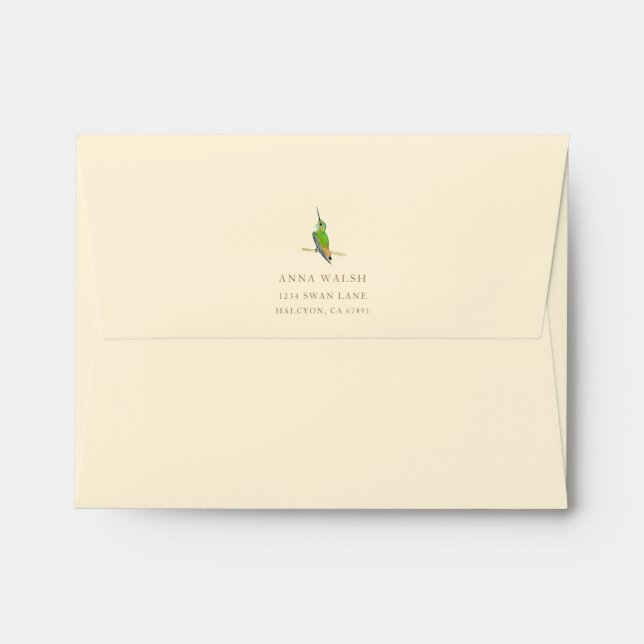 Personalized Ecru Allen's Hummingbird Envelope (Back (Top Flap))