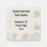 Personalized Ecru Coined Cocktail Paper Napkins at Zazzle
