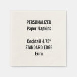 Personalized Ecru Standard Cocktail Paper Napkins at Zazzle
