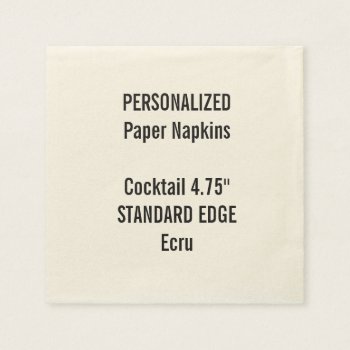 Personalized Ecru Standard Cocktail Paper Napkins by PersonalizedNapkins at Zazzle