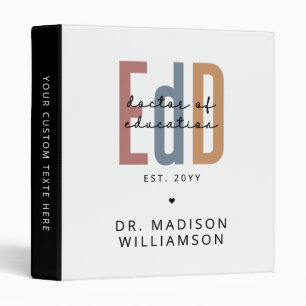 Personalized EdD Doctor Of Education Graduation 3 Ring Binder