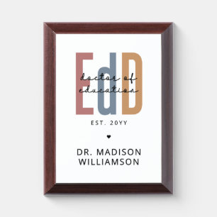 Personalized EdD Doctor Of Education Graduation Award Plaque