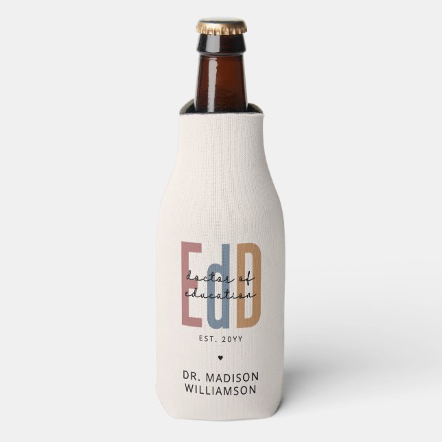 Personalized EdD Doctor Of Education Graduation Bottle Cooler (Bottle Front)