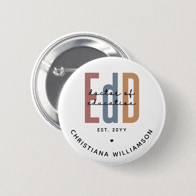 Personalized EdD Doctor Of Education Graduation Button (Front & Back)