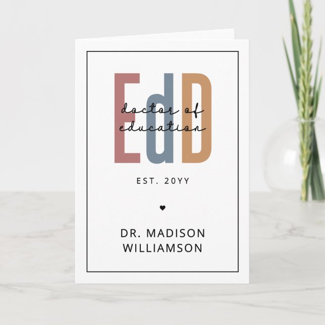 Personalized EdD Doctor Of Education Graduation Card (Front)