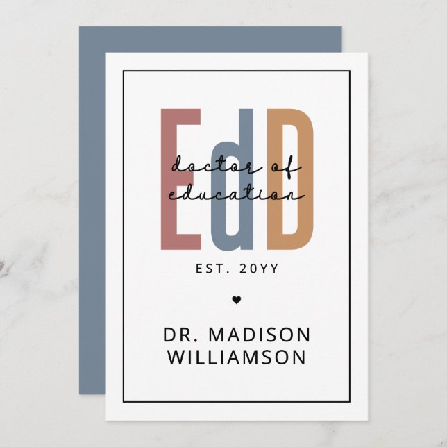 Personalized EdD Doctor Of Education Graduation Card (Front/Back)