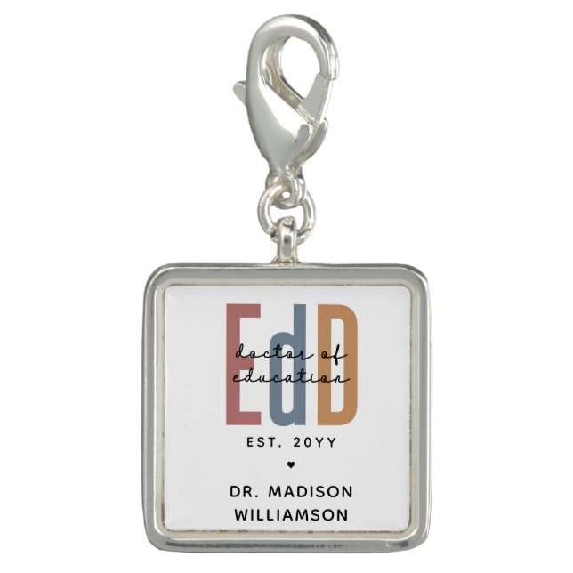 Personalized EdD Doctor Of Education Graduation Charm (Front)