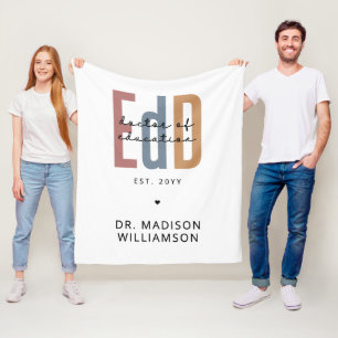 Personalized EdD Doctor Of Education Graduation Fleece Blanket