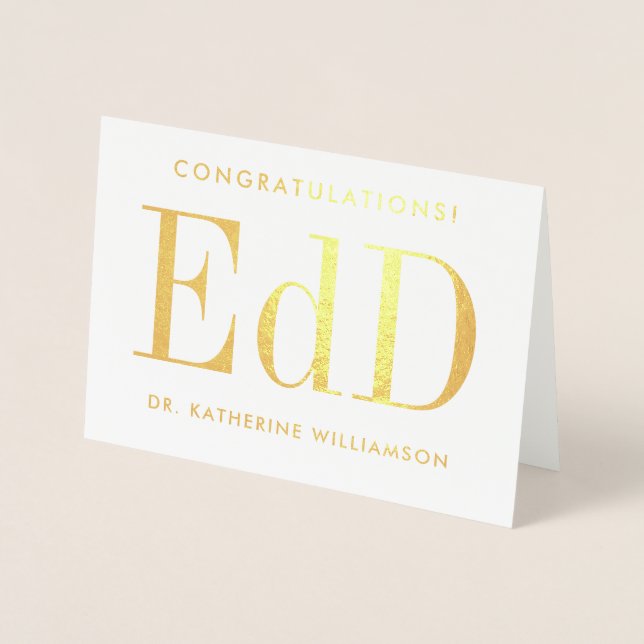 Personalized EdD Doctor Of Education Graduation Foil Card (Front)