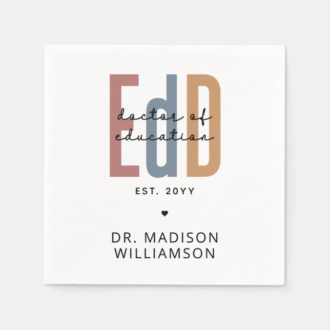 Personalized EdD Doctor Of Education Graduation Napkins (Front)