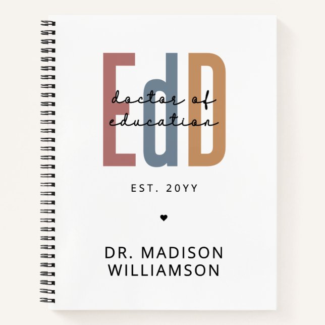Personalized EdD Doctor Of Education Graduation Notebook (Front)