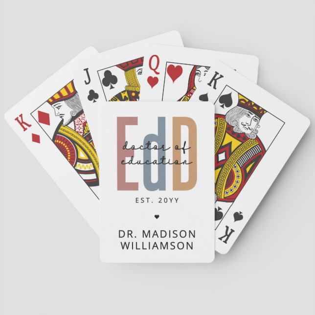 Personalized EdD Doctor Of Education Graduation Poker Cards (Back)
